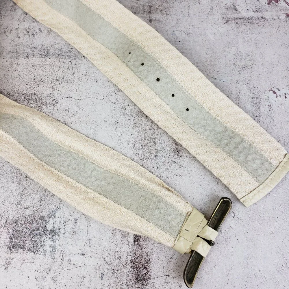 Vintage The Leather Shop Wide Belt Art-to-Wear Mixed Media Leather Avant Garde M
